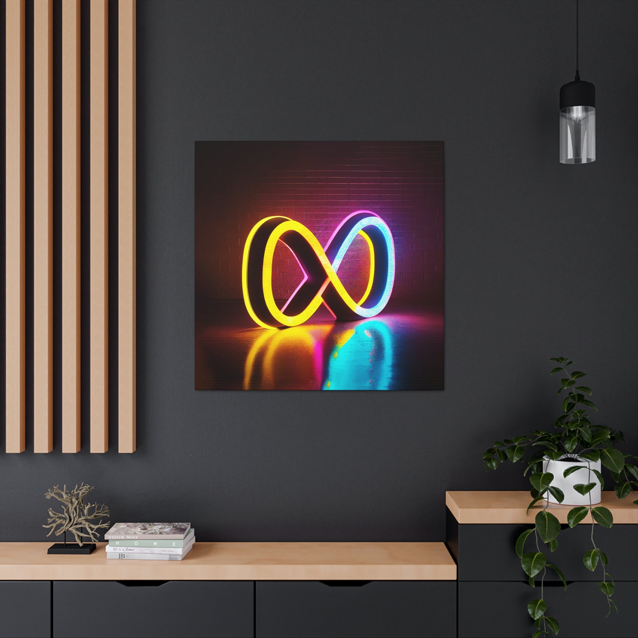 Infinite Glow ∞ Neon Infinity Symbol Canvas Poster | Motivational Wall Art + Free Shipping