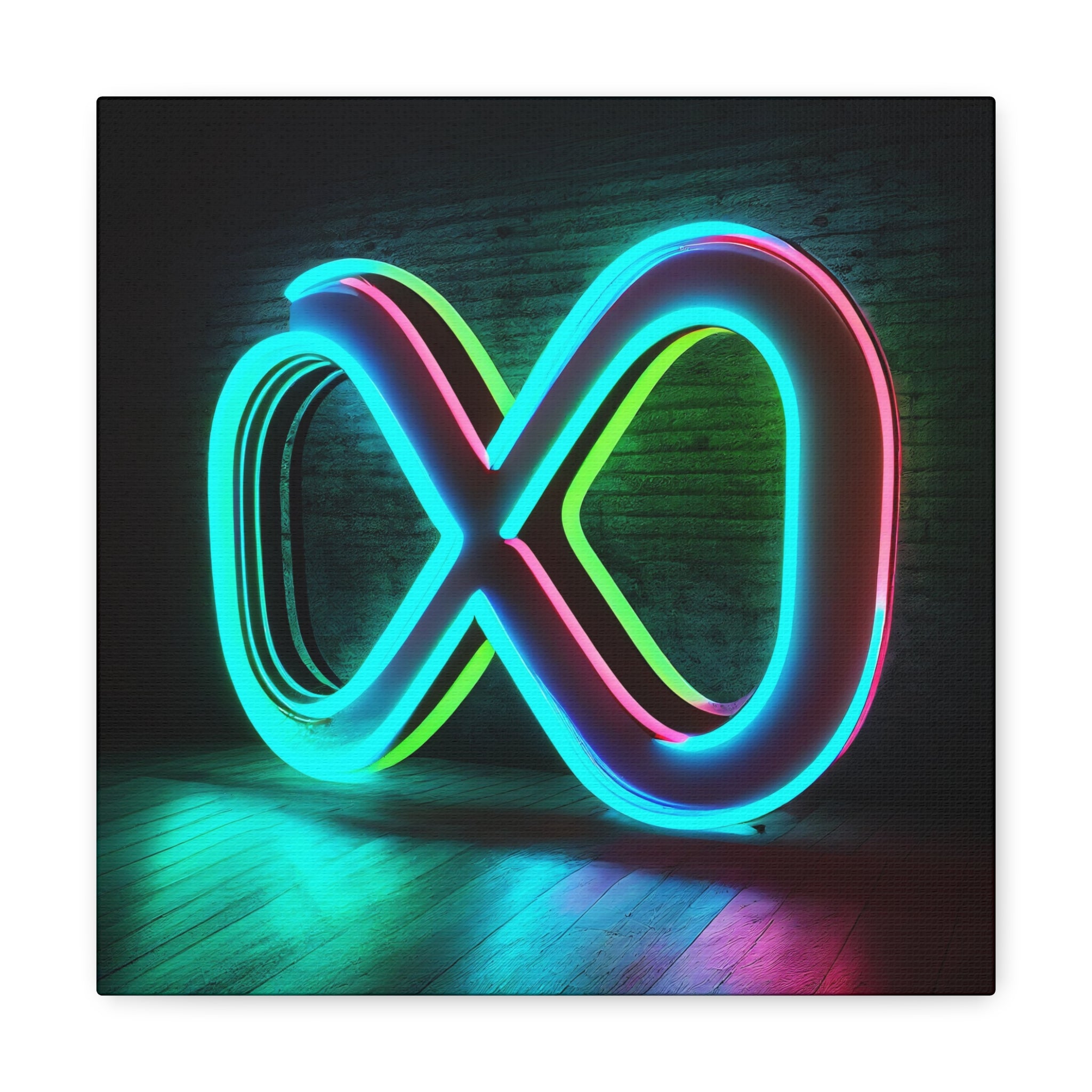 Electric-inspired infinity symbol canvas for gaming rooms and contemporary spaces.