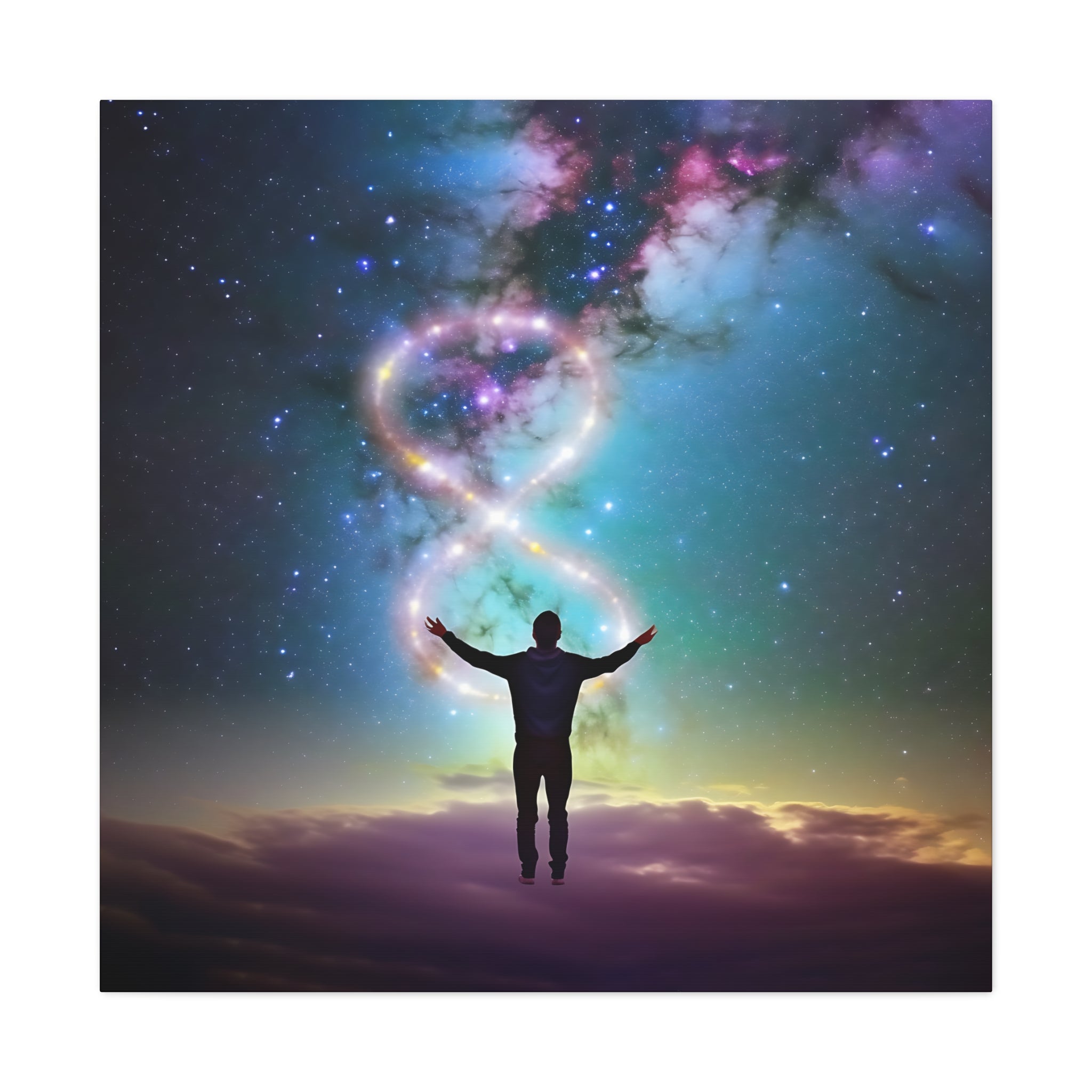 A Man Controlling His Own Destiny Canvas Wall Art - Cosmic Theme Modern Art | Free Shipping