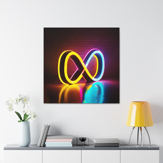 Infinite Glow ∞ Neon Infinity Symbol Canvas Poster | Motivational Wall Art + Free Shipping