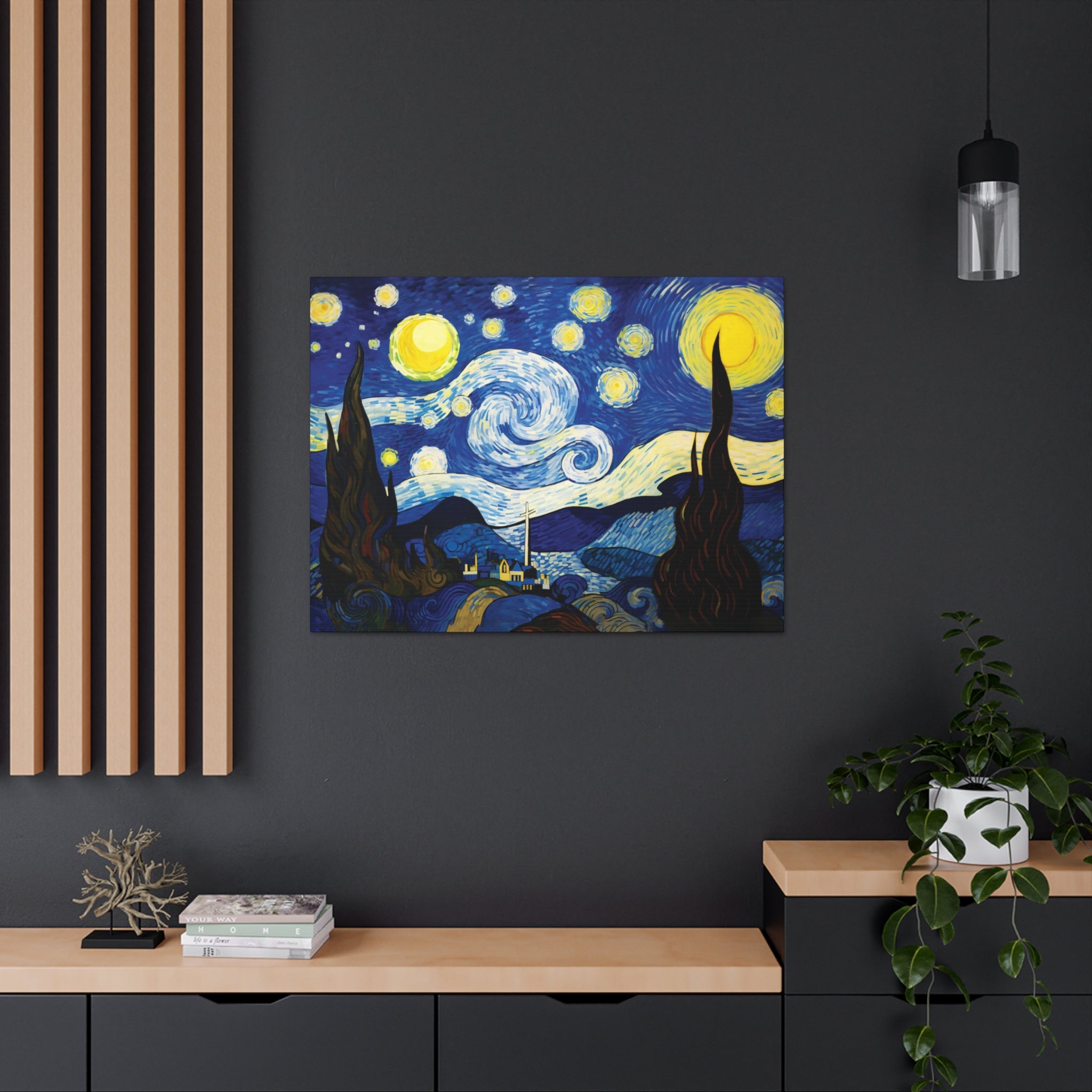 Starry Night Infinity - Van Gogh Inspired Canvas Wall Art | Classic Abstract Art for Inspirational & Motivational Decor | Free Shipping