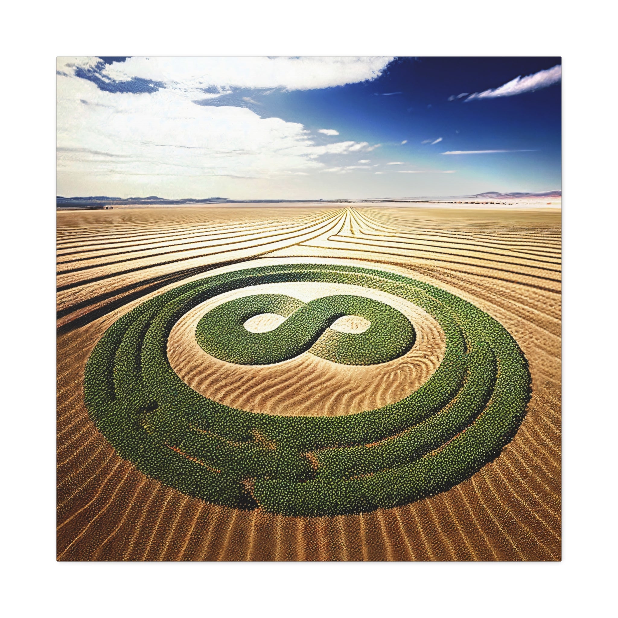 Infinity Symbol Crop Circle Canvas 02 - Nature Wall Art | Sacred Geometry Decor | Free Shipping