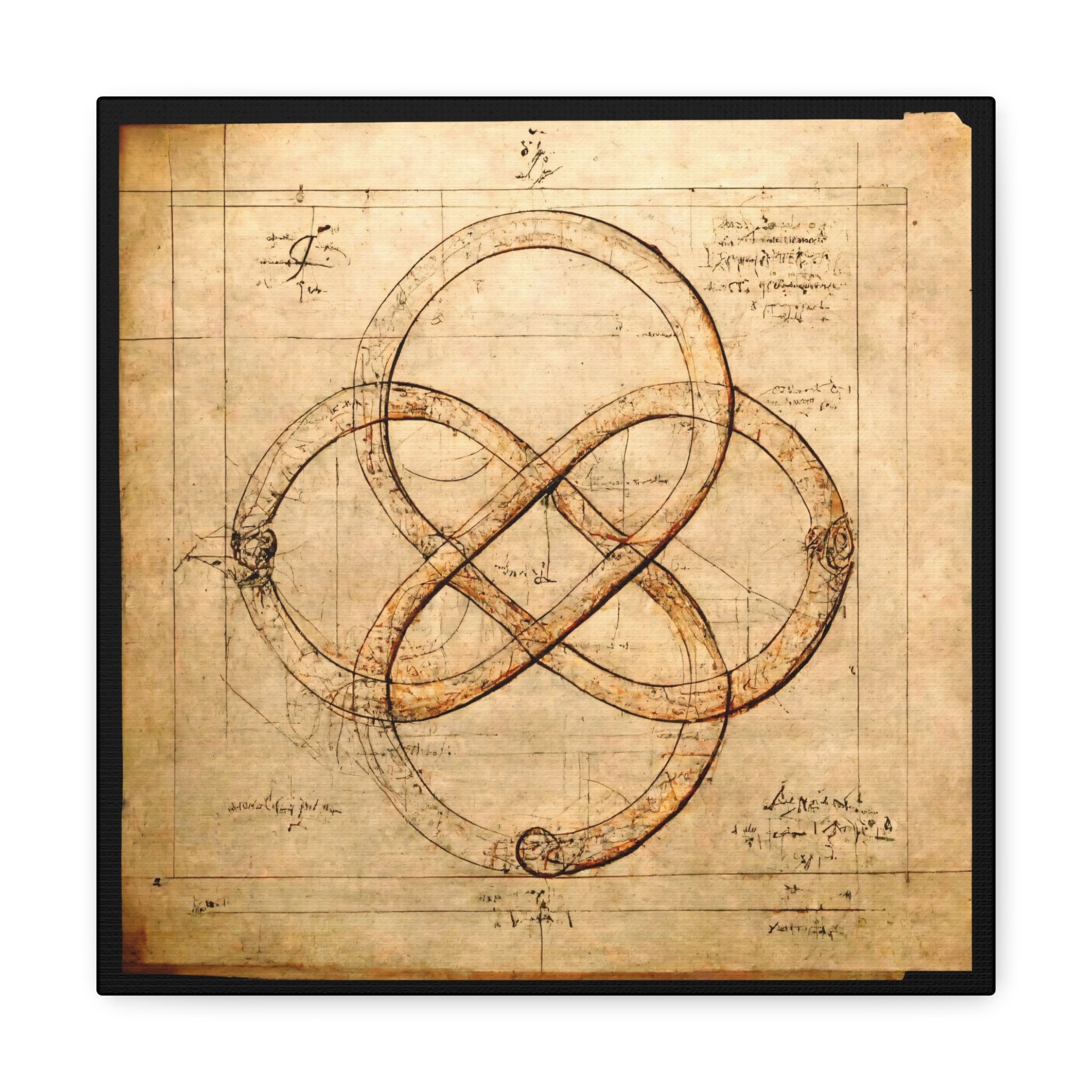 Da Vinci Inspired Ouroboros Infinity Symbol Canvas Poster ∞ Infinite Soldier