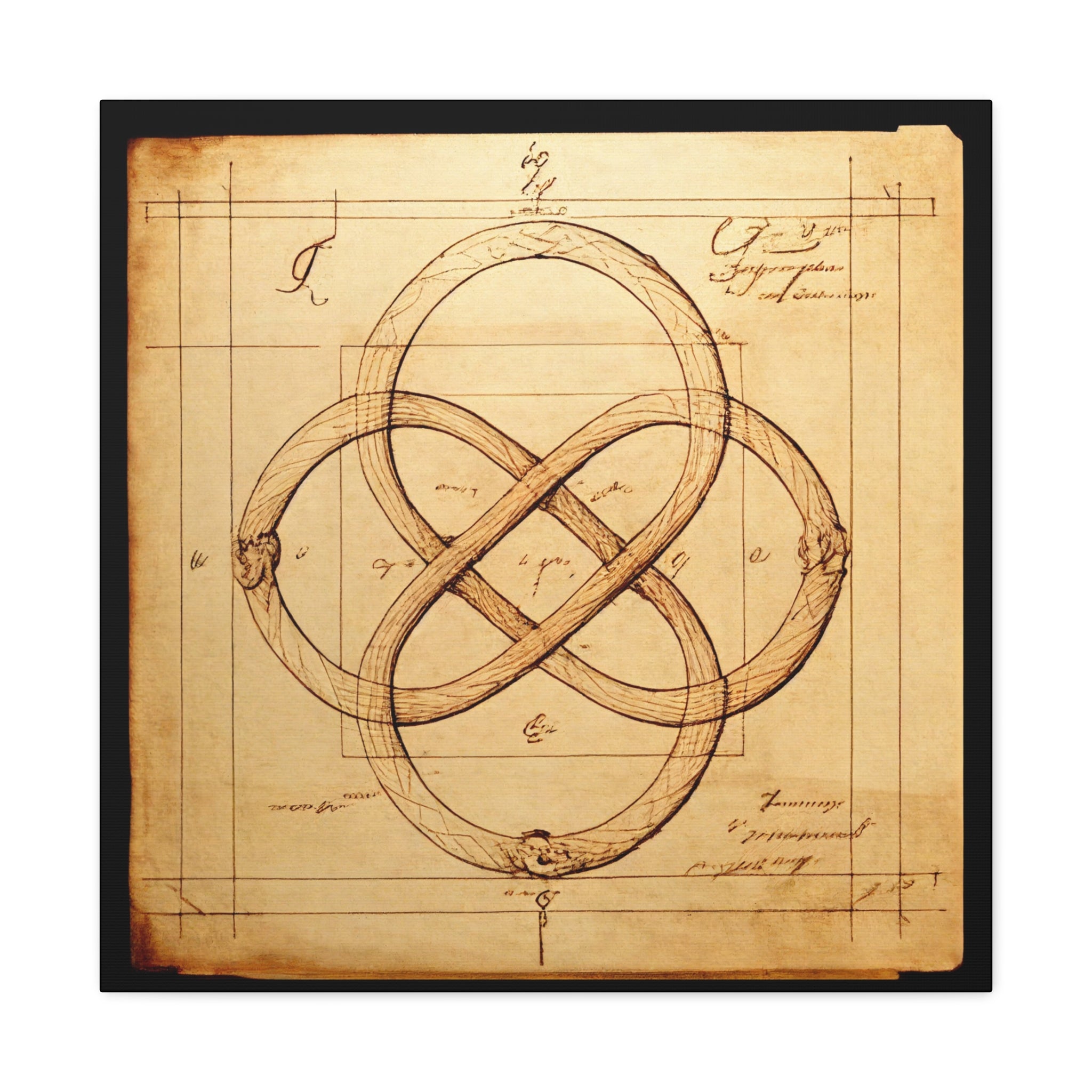 Renaissance-inspired infinity symbol artwork with intricate historical details