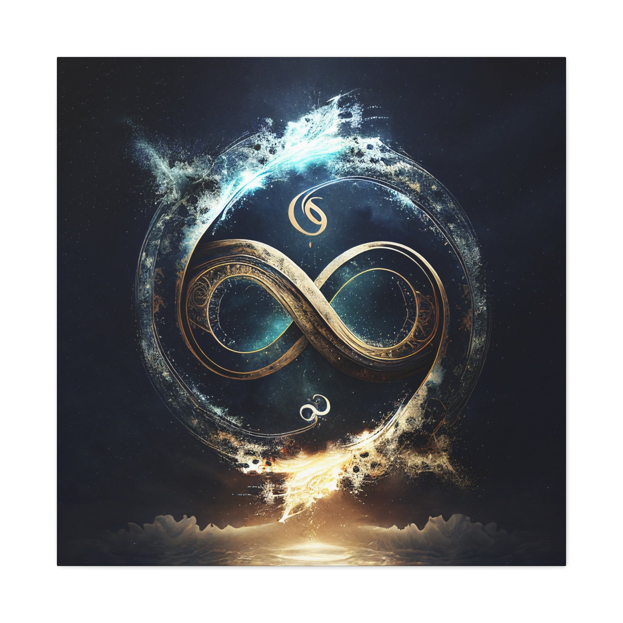 Visionary space-inspired infinity symbol wall art for meditation and spiritual decor