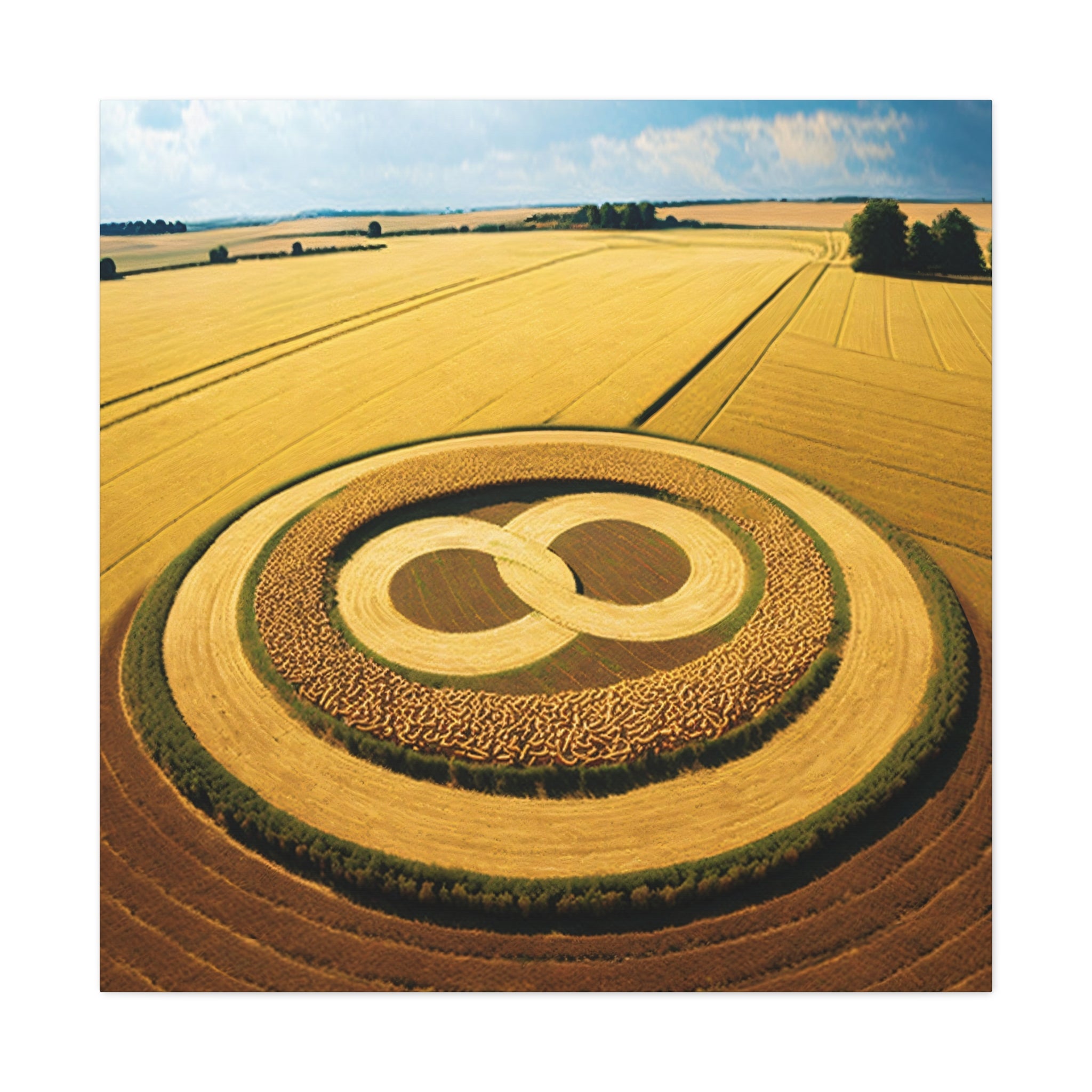 Infinity Symbol Crop Circle Canvas 01 - Nature Wall Art | Sacred Geometry Decor | Free Shipping