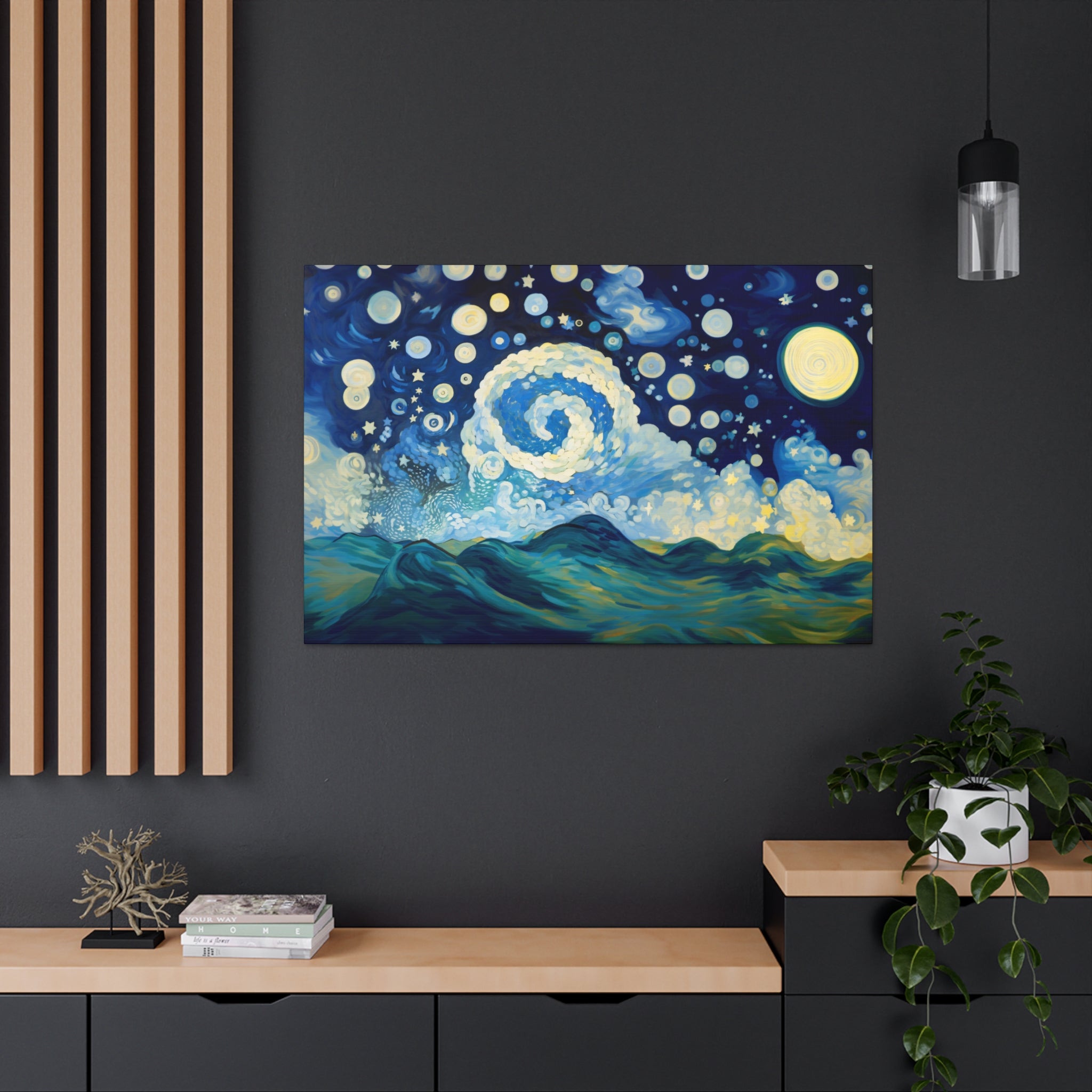 Van Gogh Starry Night Ocean Canvas Wall Art – Abstract Classic Painting Wall Decor | Free Shipping