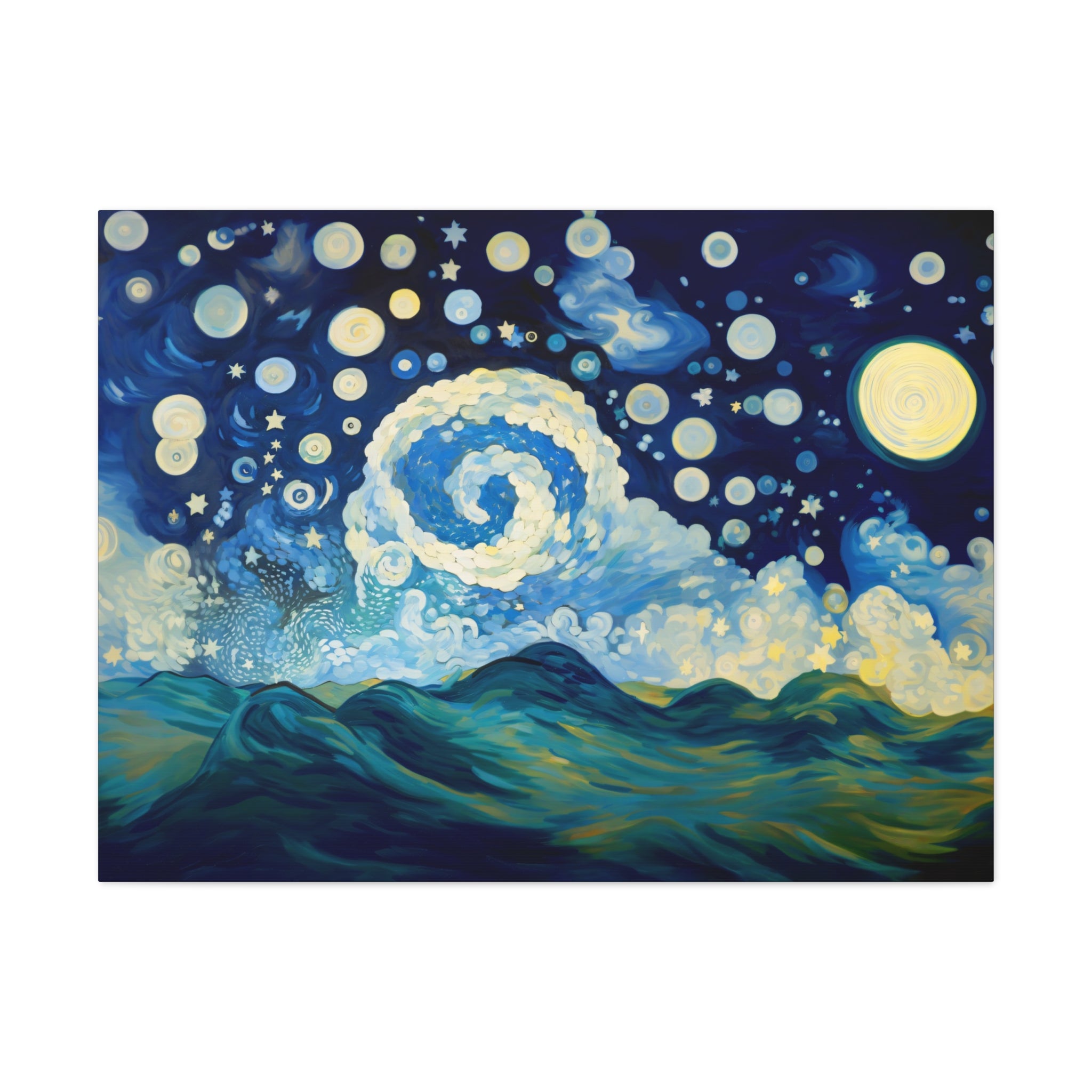 Van Gogh Starry Night Ocean Canvas Wall Art – Abstract Classic Painting Wall Decor | Free Shipping