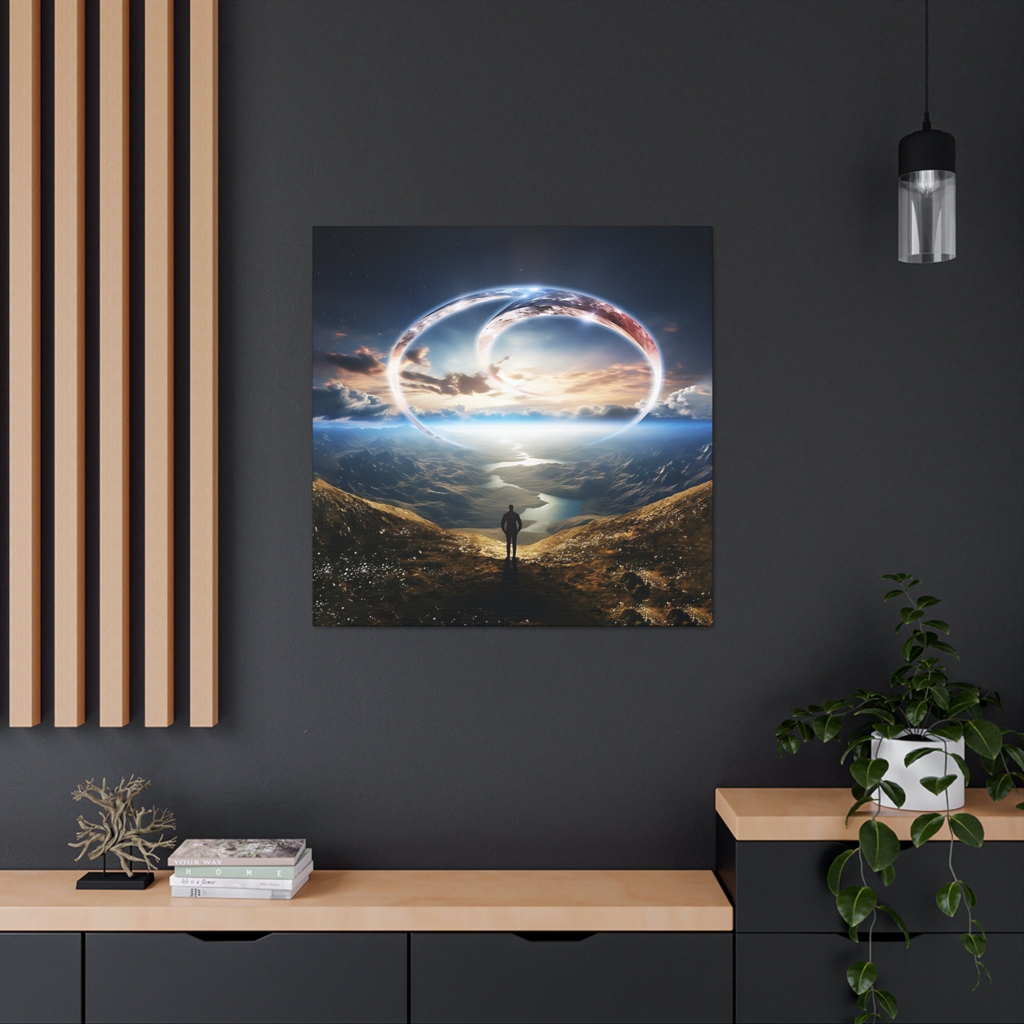 A Stunning Giant & Infinity Light Canvas Art - Modern Inspiration Wall Decor | Free Shipping