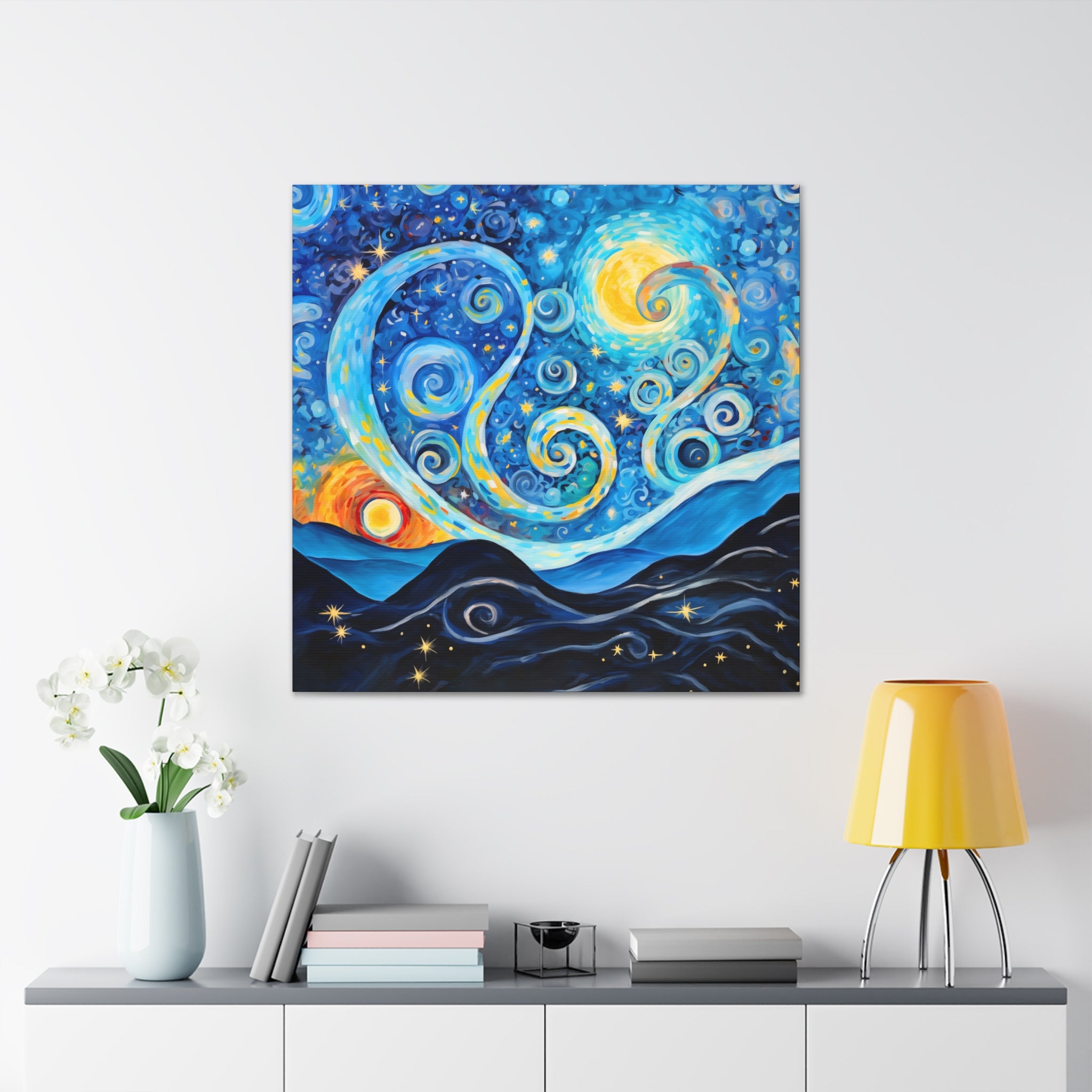 Starry Night-inspired infinity artwork symbolizing the endless wonder of the cosmos