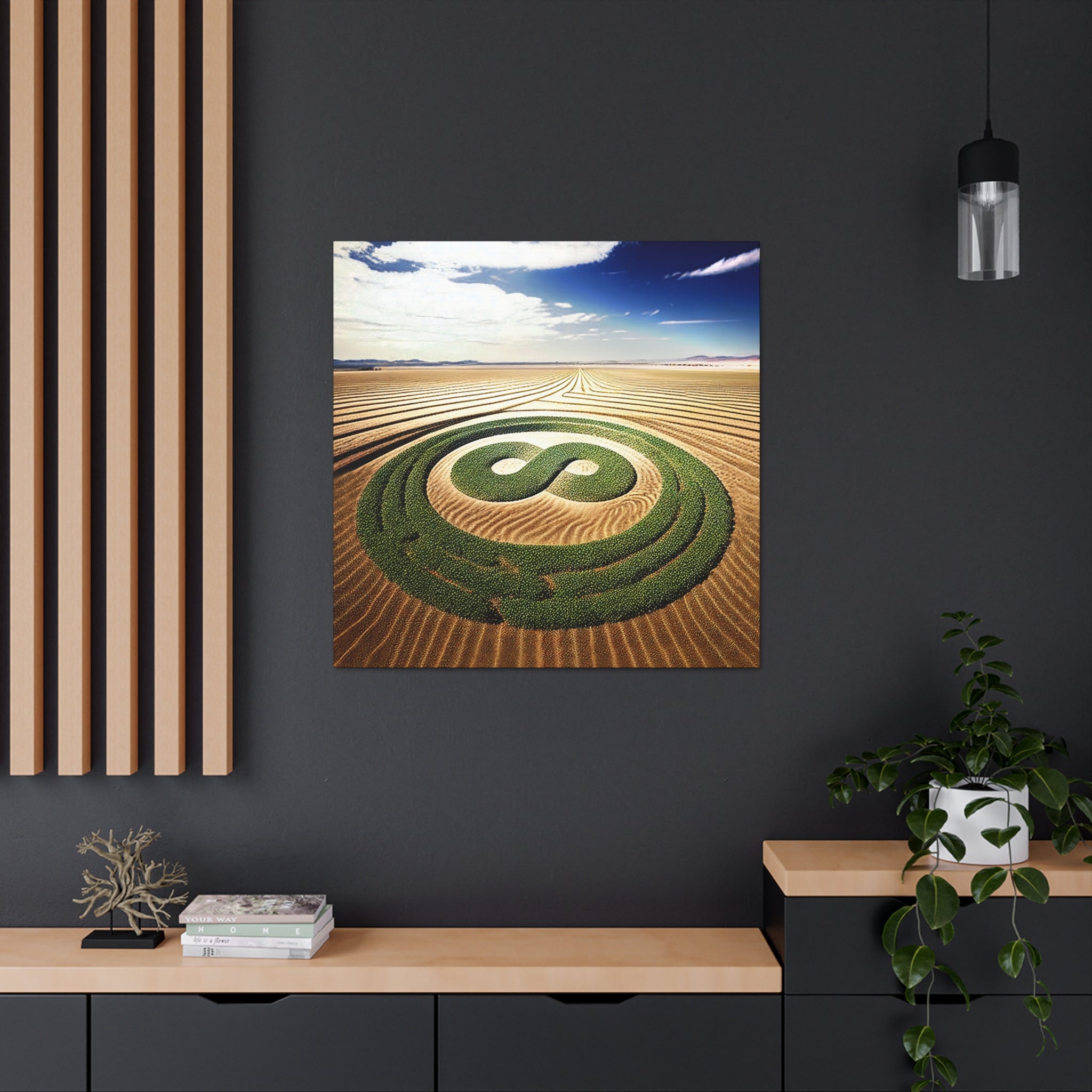 Infinity Symbol Crop Circle Canvas 02 - Nature Wall Art | Sacred Geometry Decor | Free Shipping