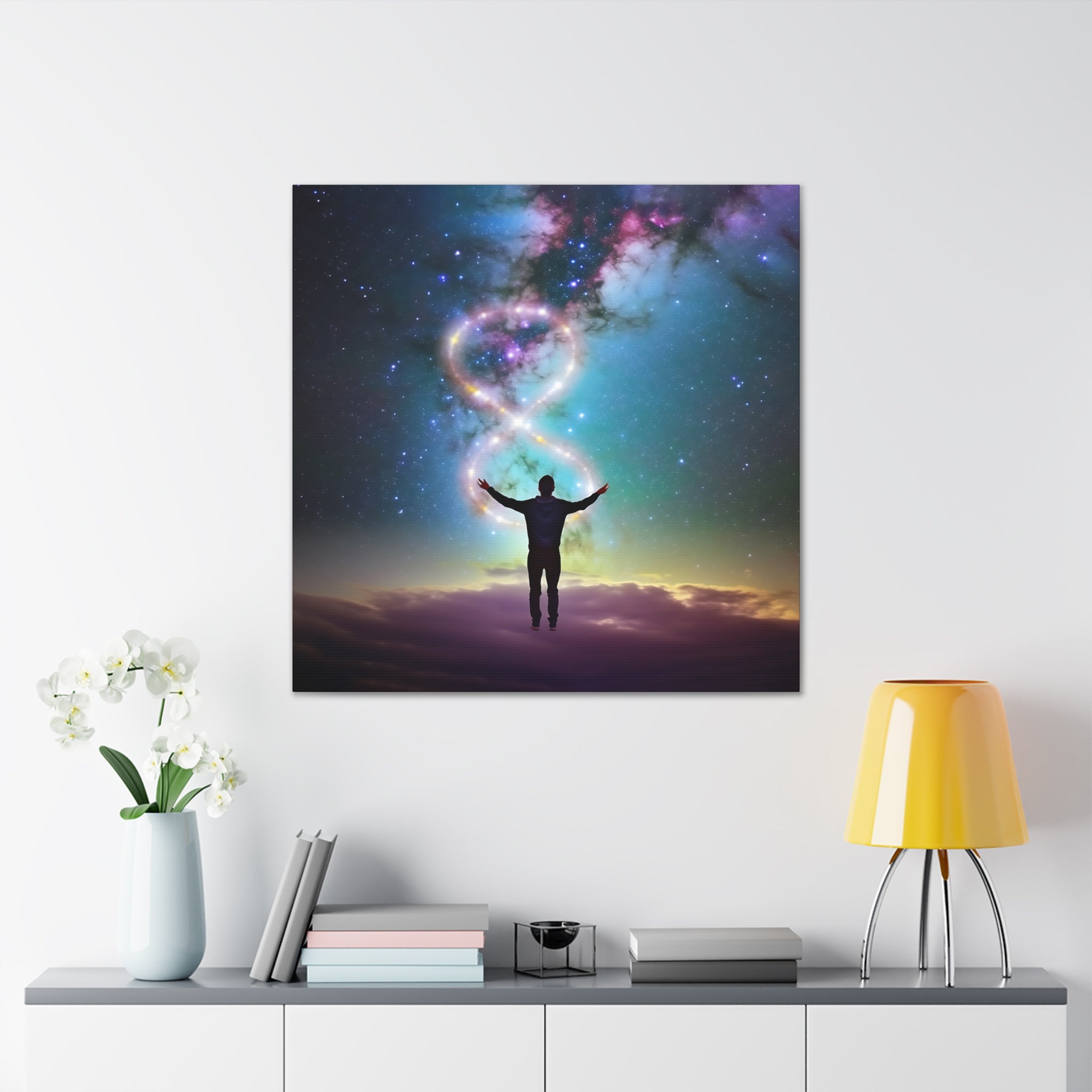 A Man Controlling His Own Destiny Canvas Wall Art - Cosmic Theme Modern Art | Free Shipping