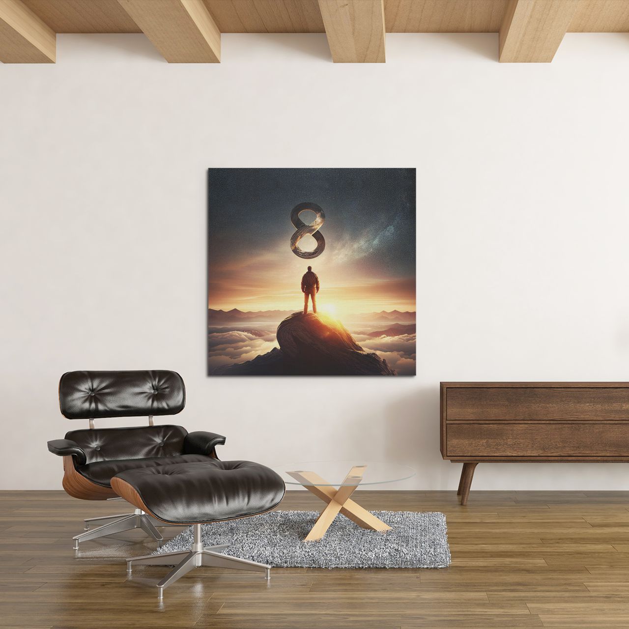 The Infinite Ascent – a celestial, sci-fi-inspired infinity artwork for modern decor