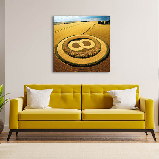 Infinity Symbol Crop Circle Canvas 01 - Nature Wall Art | Sacred Geometry Decor | Free Shipping