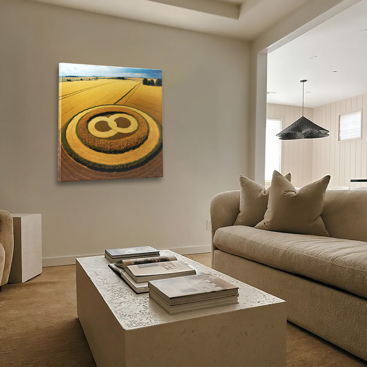 Infinity Symbol Crop Circle Canvas 01 - Nature Wall Art | Sacred Geometry Decor | Free Shipping