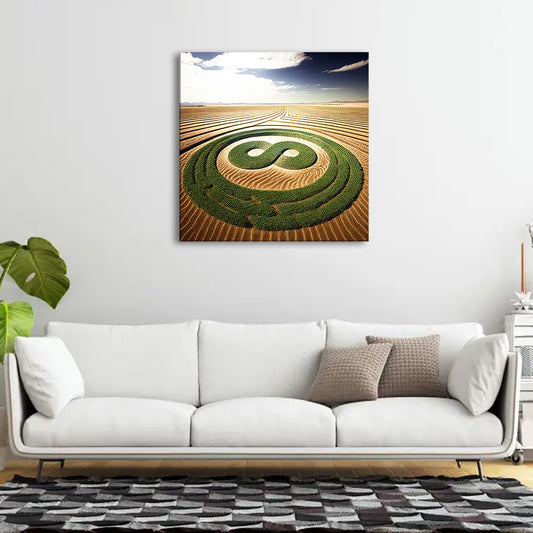 Infinity Symbol Crop Circle Canvas 02 - Nature Wall Art | Sacred Geometry Decor | Free Shipping