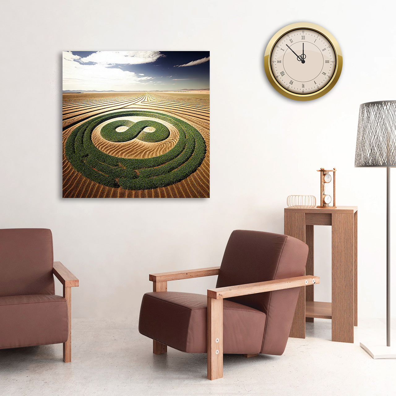 Infinity Symbol Crop Circle Canvas 02 - Nature Wall Art | Sacred Geometry Decor | Free Shipping