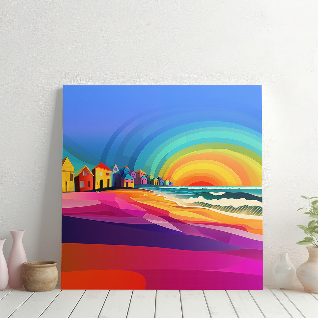 Infinite Coastal Spectrum – an abstract beach sunset print for contemporary decor.