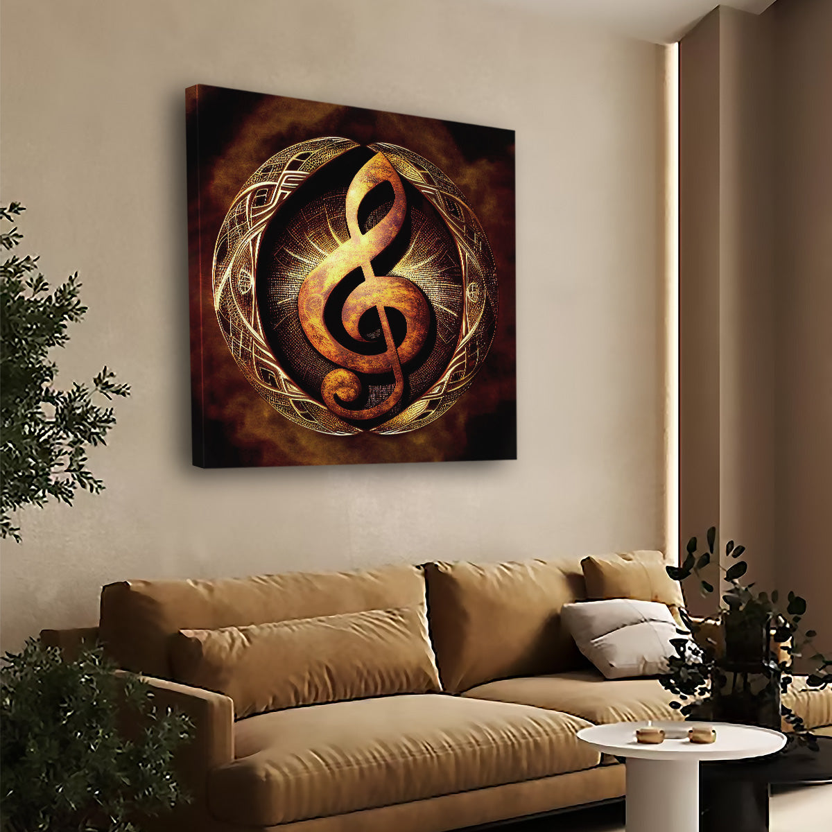 Treble clef poster with infinity-inspired design and mystical energy.