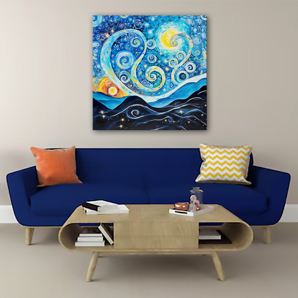 Celestial Swirls – a visionary infinity-inspired wall art piece for dreamers and stargazers.