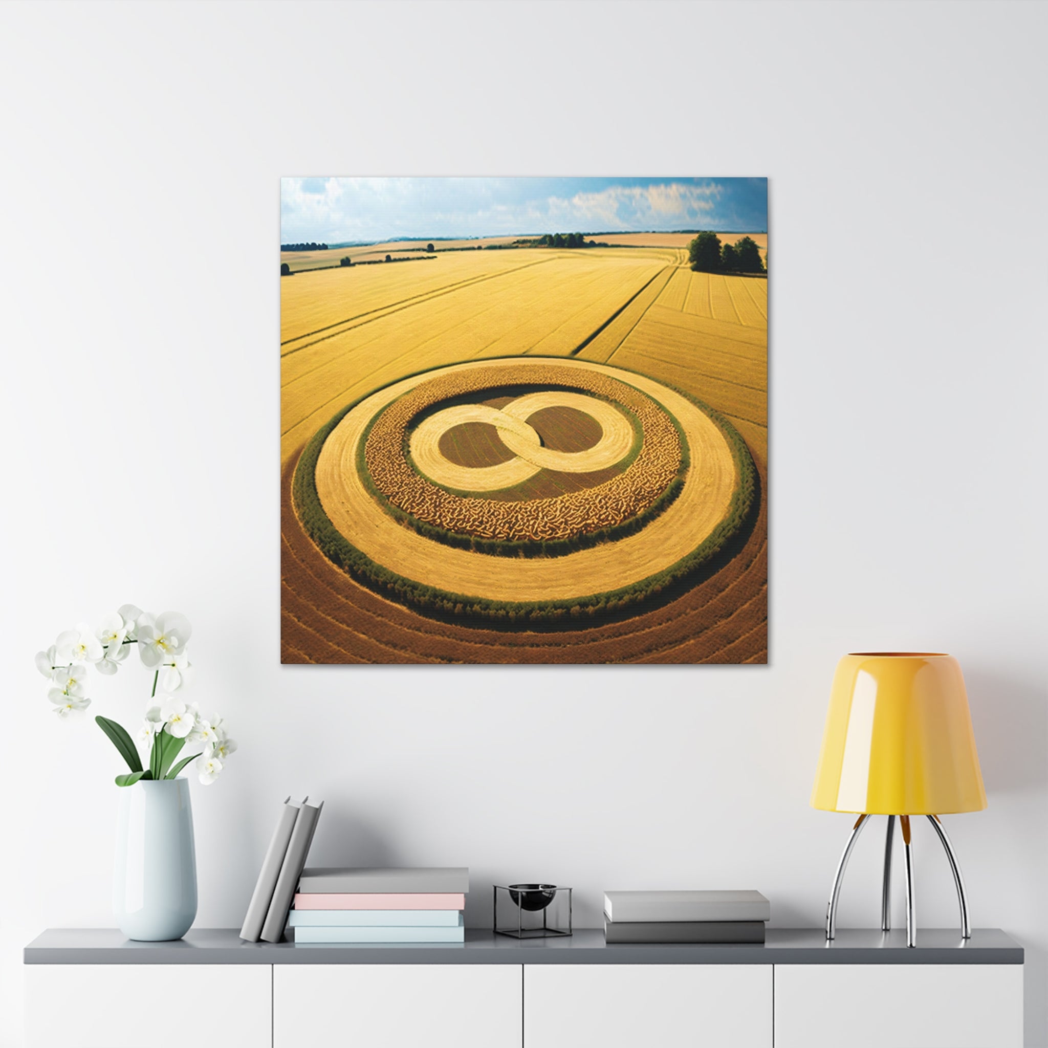 Infinity Symbol Crop Circle Canvas 01 - Nature Wall Art | Sacred Geometry Decor | Free Shipping