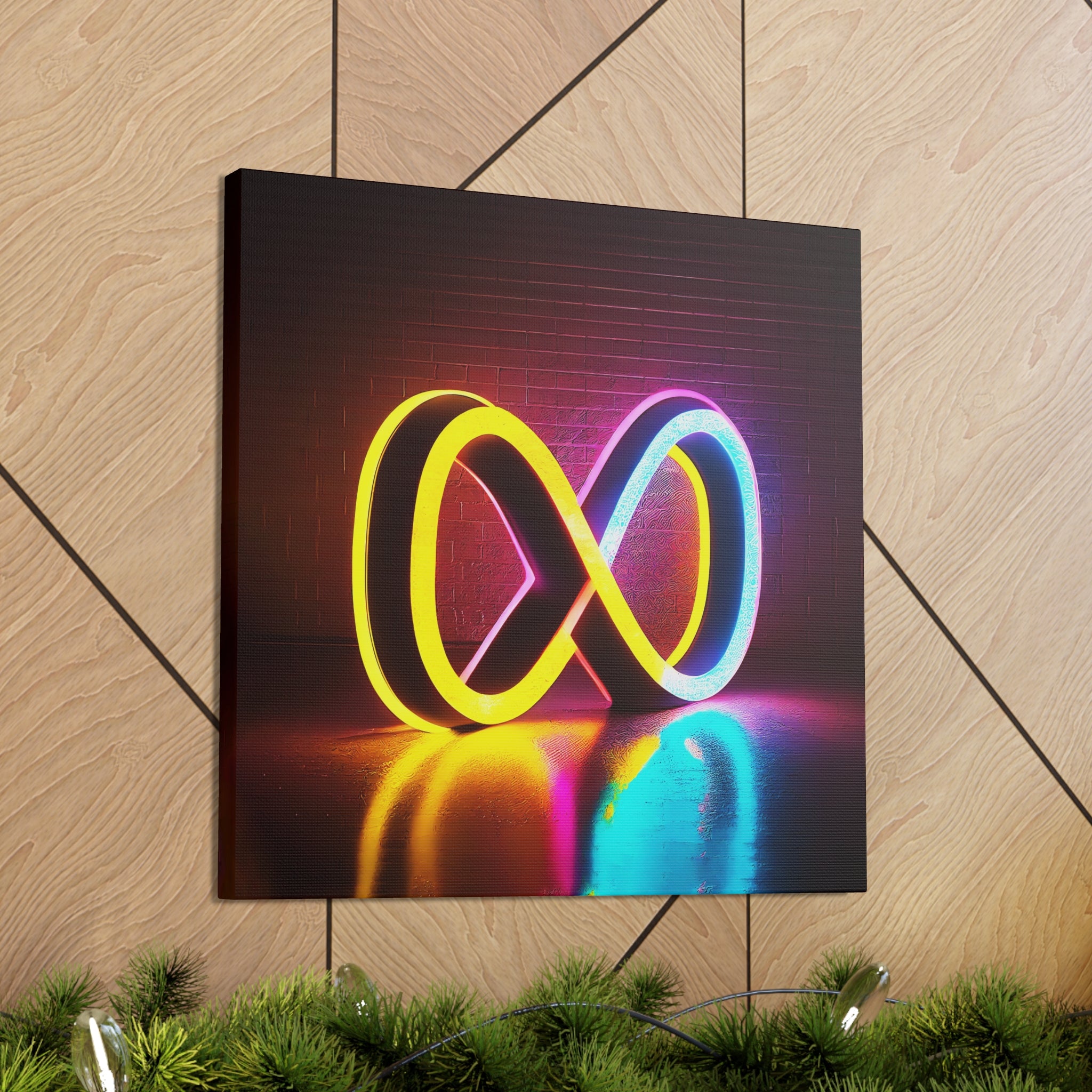 Infinite Glow ∞ Neon Infinity Symbol Canvas Poster | Motivational Wall Art + Free Shipping