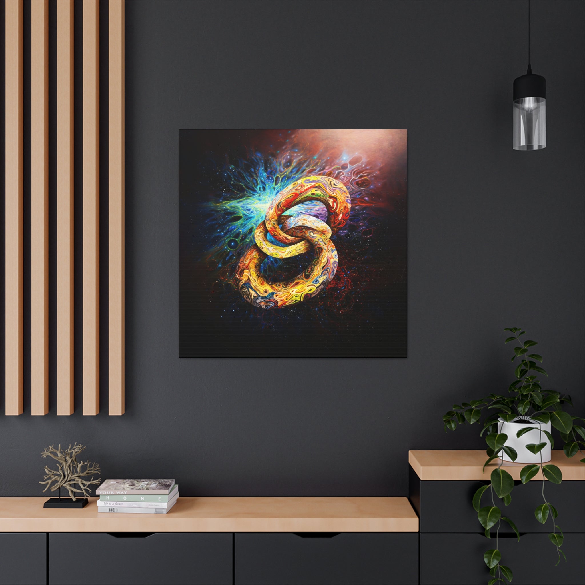 Infinite Fusion – Abstract Infinity Symbol Canvas Poster | Cosmic Energy & Space Art