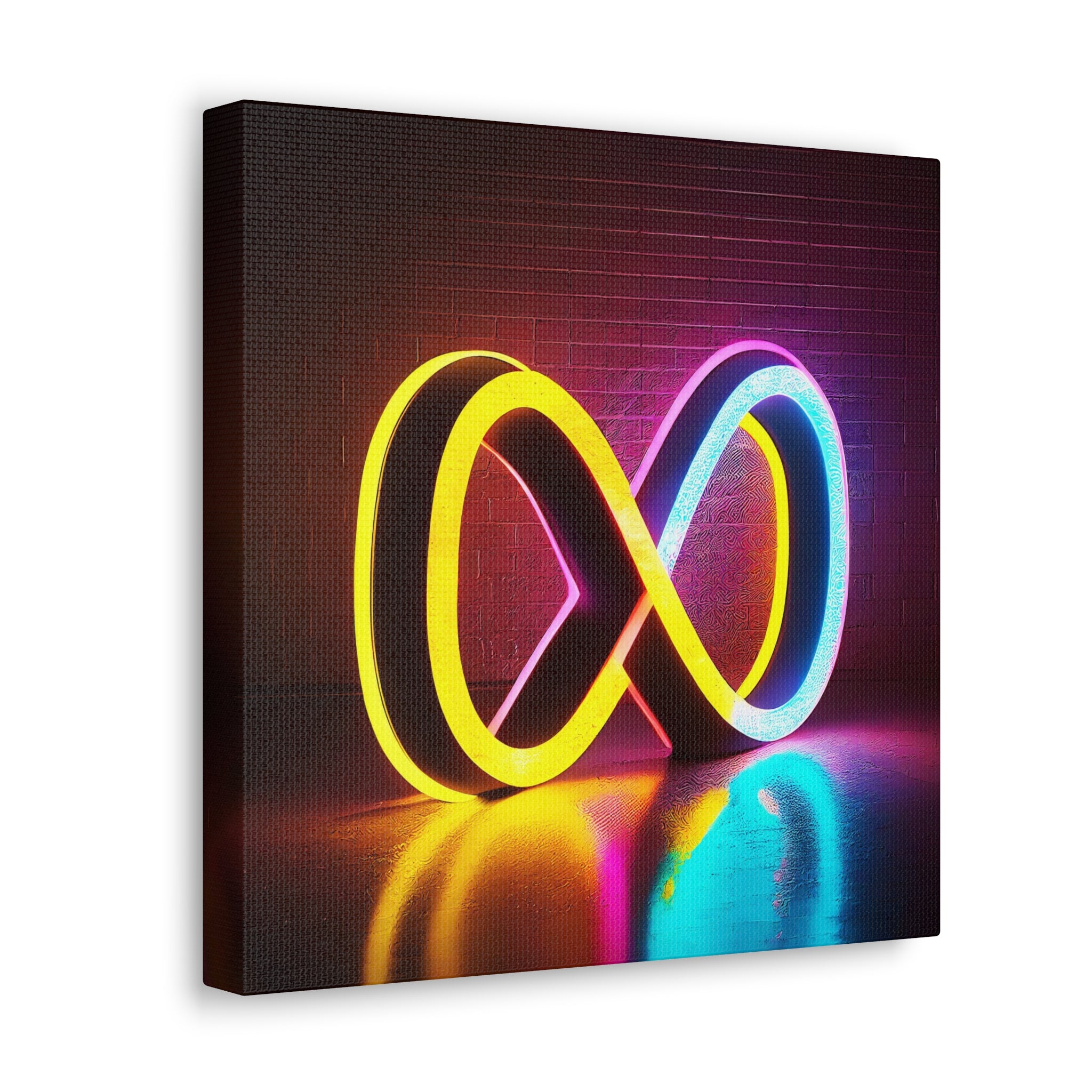 Infinite Glow ∞ Neon Infinity Symbol Canvas Poster | Motivational Wall Art + Free Shipping