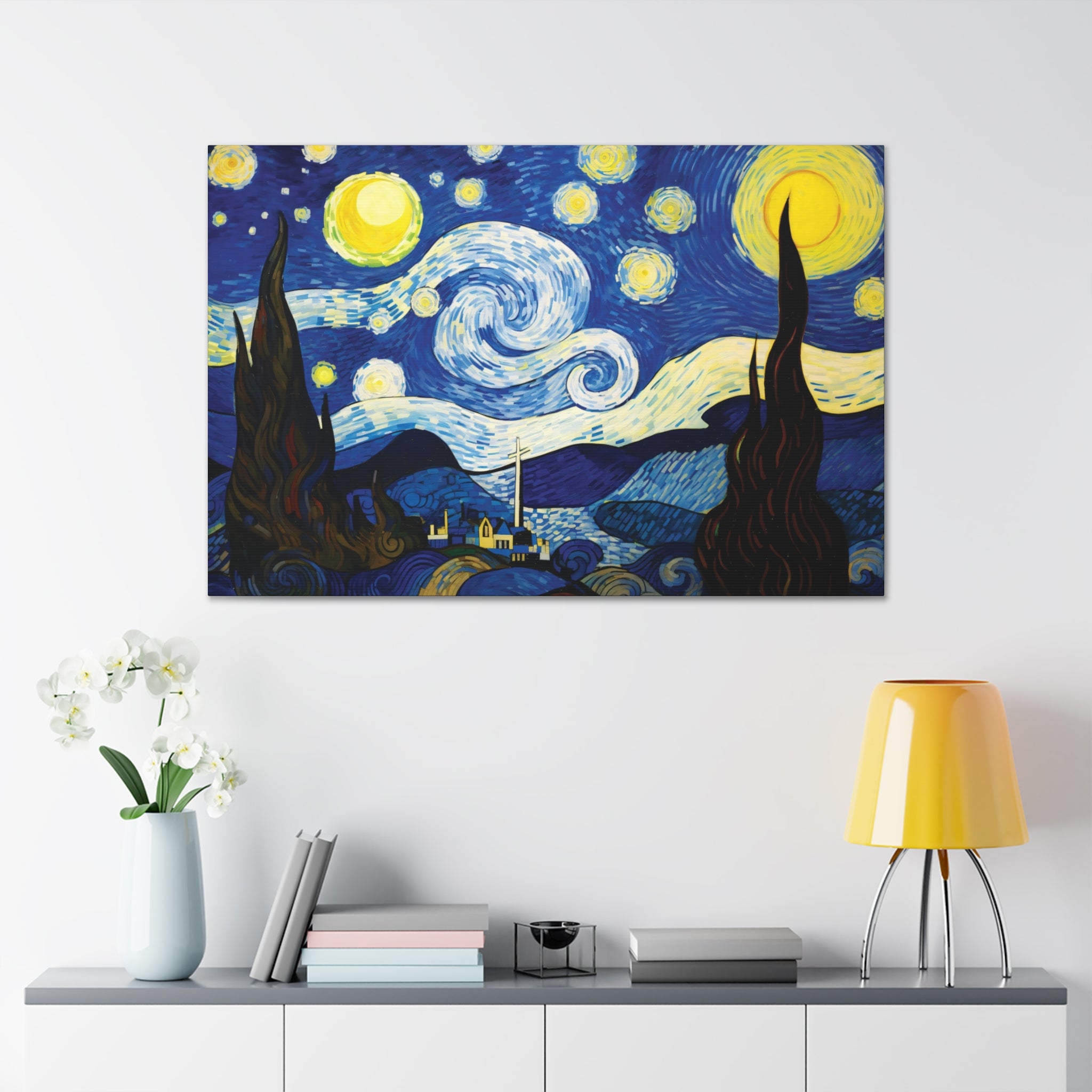 Starry Night Infinity - Van Gogh Inspired Canvas Wall Art | Classic Abstract Art for Inspirational & Motivational Decor | Free Shipping