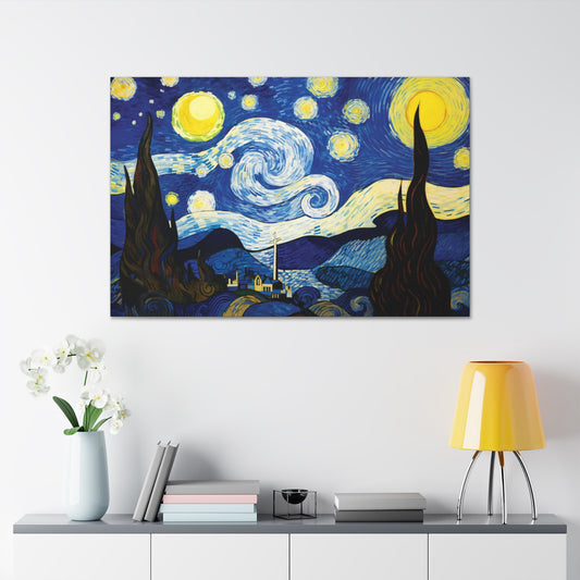 Starry Night Infinity - Van Gogh Inspired Canvas Wall Art | Classic Abstract Art for Inspirational & Motivational Decor | Free Shipping