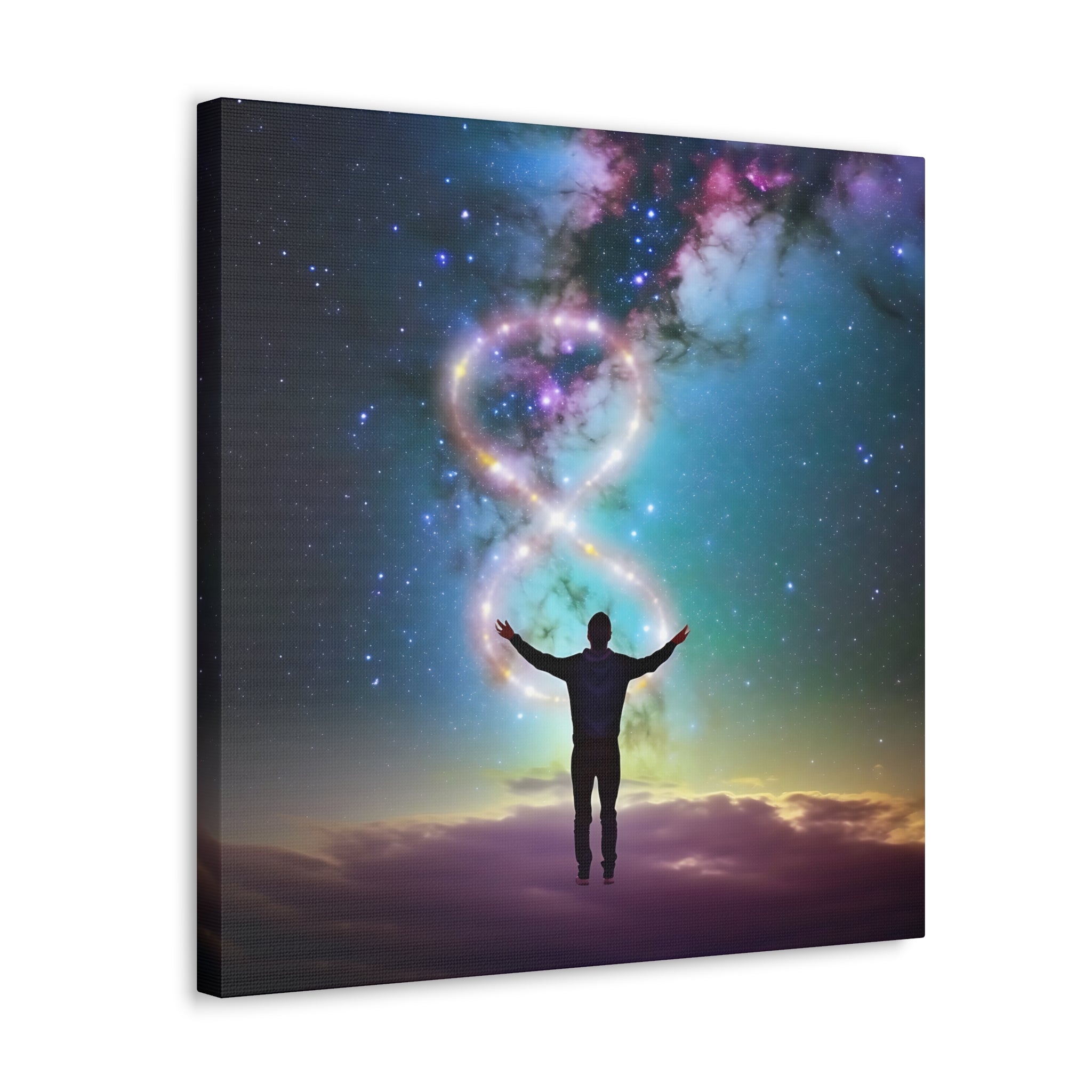 A Man Controlling His Own Destiny Canvas Wall Art - Cosmic Theme Modern Art | Free Shipping