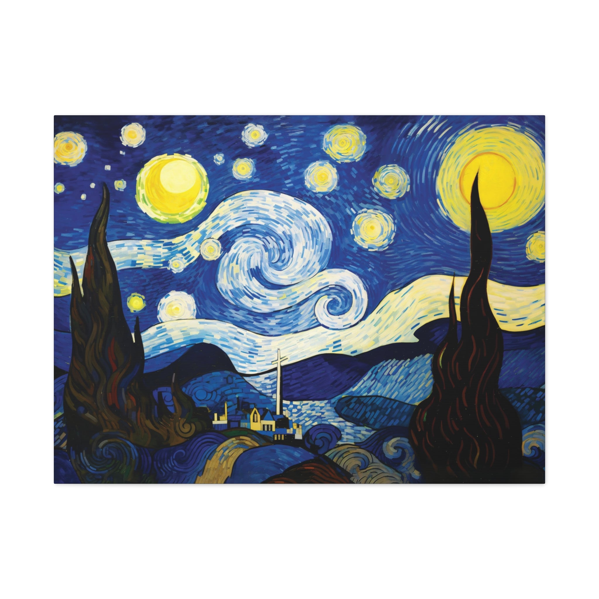 Starry Night Infinity - Van Gogh Inspired Canvas Wall Art | Classic Abstract Art for Inspirational & Motivational Decor | Free Shipping