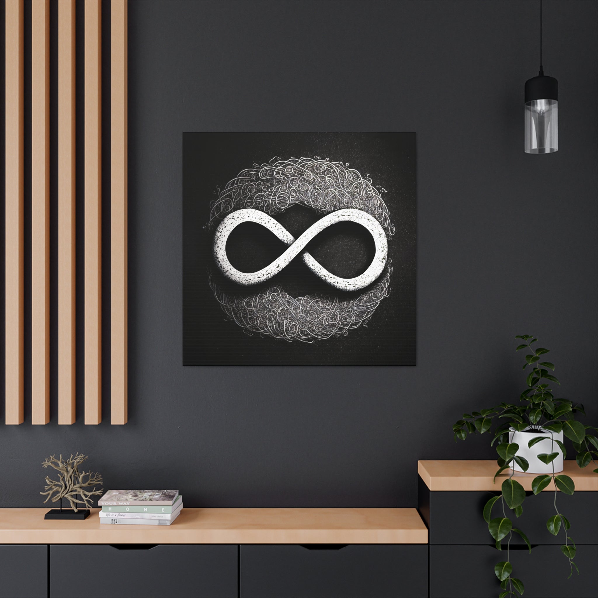 Visionary infinity symbol poster with intricate cosmic design elements