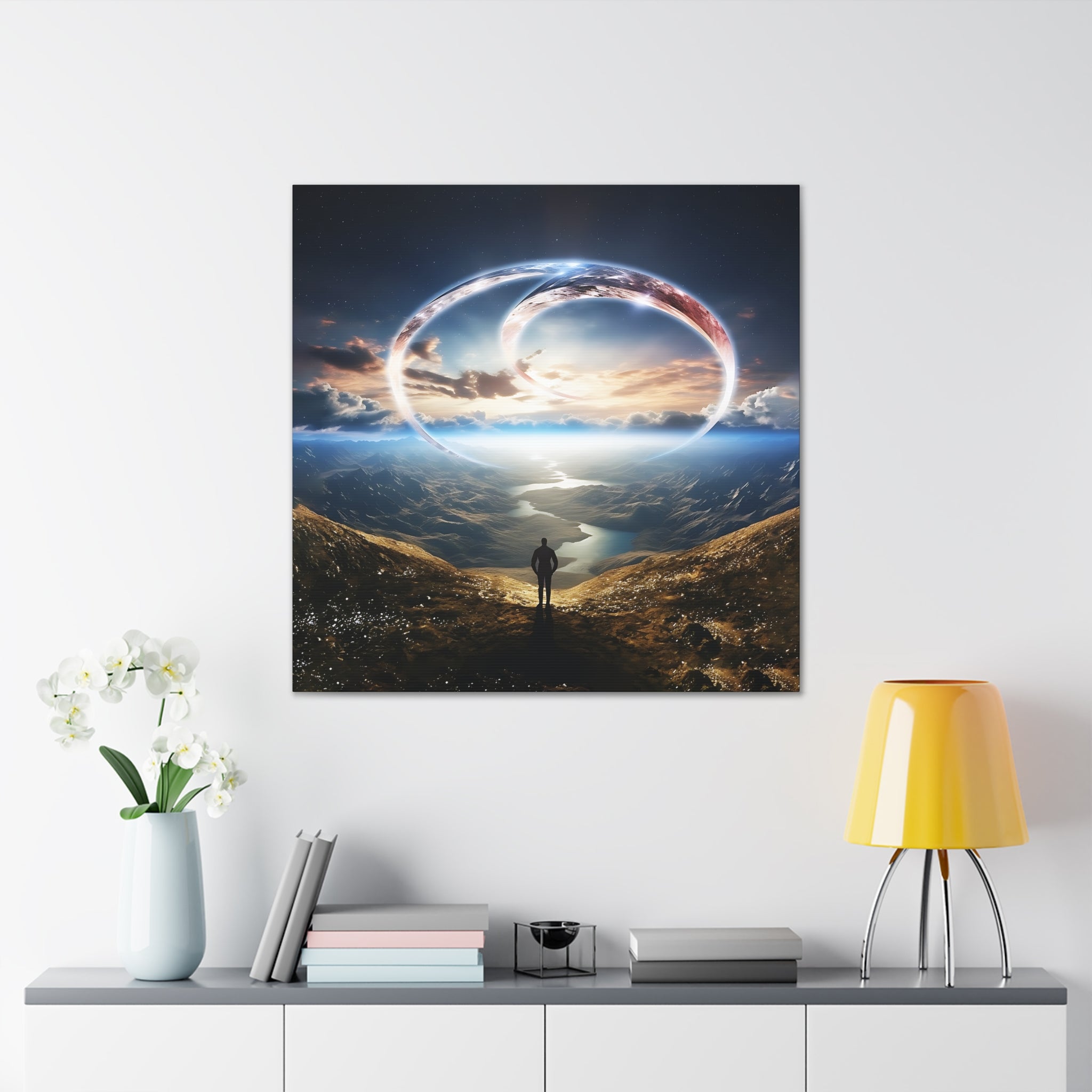 A Stunning Giant & Infinity Light Canvas Art - Modern Inspiration Wall Decor | Free Shipping