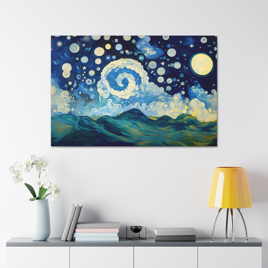 Van Gogh Starry Night Ocean Canvas Wall Art – Abstract Classic Painting Wall Decor | Free Shipping