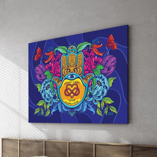 Motivational Canvas Poster - Hamsa Infinity Love