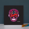 Sugar Skull To Infinity Mounted Canvas Print - Black