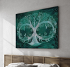 Forrest Green Infinite Tree Of Life Wall Art, Canvas Painting, Infinity, Fine Canvas Print, Wall Decor, Digital Art, Family Abstract Artwork