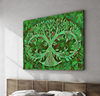 Green Artistic Infinite Tree Of Life Wall Art, Canvas Painting, Infinity, Fine Canvas Print, Wall Decor, Digital Art, Family Canvas Art