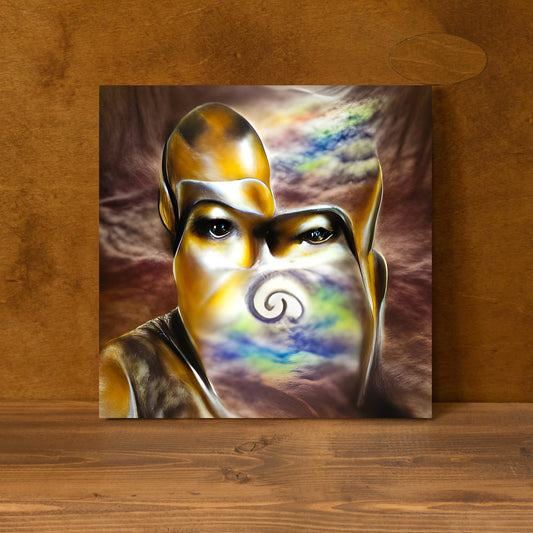 I am a peaceful warrior infinity airbrush art charcoal drawing