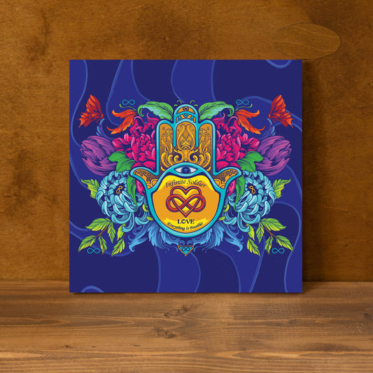 Motivational Canvas Poster - Hamsa Infinity Love