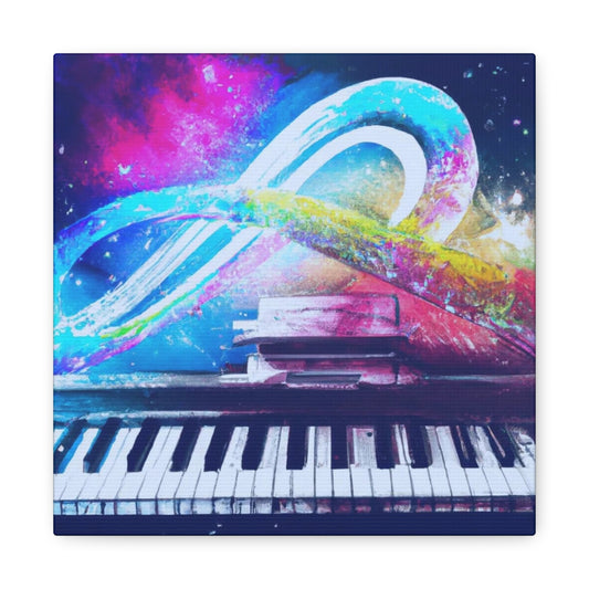 Blue Infinity Piano Mounted Canvas Wall Art