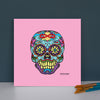 Sugar Skull To Infinity Mounted Canvas Print - Pink