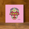 Sugar Skull To Infinity Mounted Canvas Print - Pink