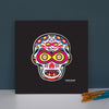 Sugar Skull To Infinity Mounted Canvas Print - Black