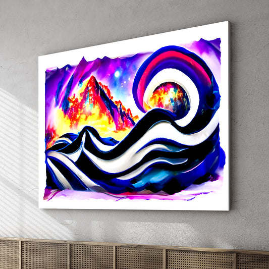 slide down infinite mountains  infinity street art colourful airbrush art watercolor cosmic moonscape