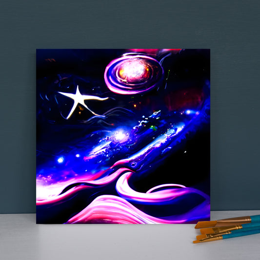 When Midnight sighs infinity cosmic space radiant airbrush art acrylic