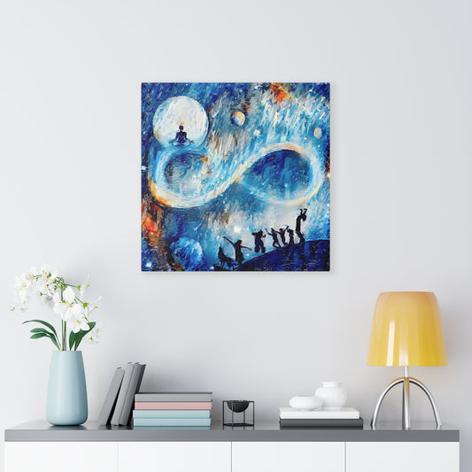 Infinity Moon Light Gathering, Artistic Painting Version, Canvas Art Print, Wall Decor, Canvas Painting , Large Wall Art, Oil Painting