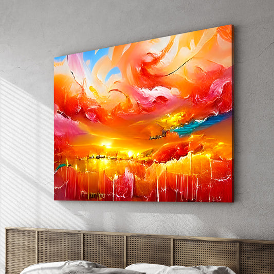 Stunning Sunset In Heaven fantasy action painting detailed painting