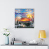 Sunset Over Santiago Dominican Republic Canvas Wall Decor, Landscape